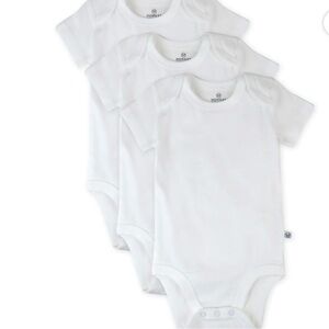 NEW! Honest Baby 3 pack  White Short Sleeve bodysuits